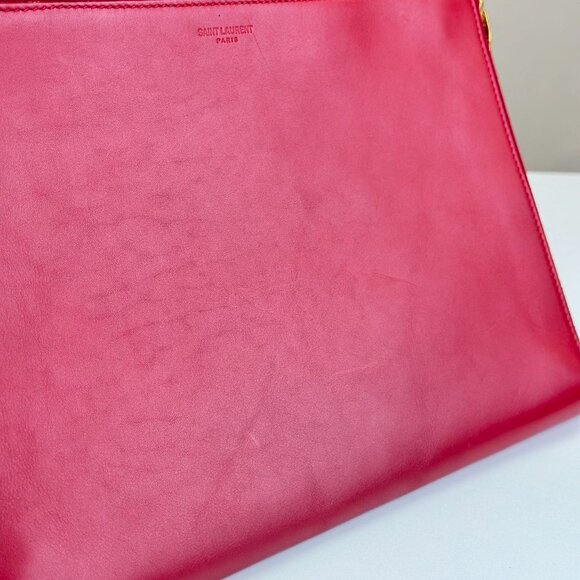 Saint Laurent Red Leather Large Clurch - Picture 5 of 8